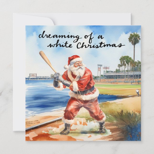Baseball jul med Jultomten Julkort (Framsida)