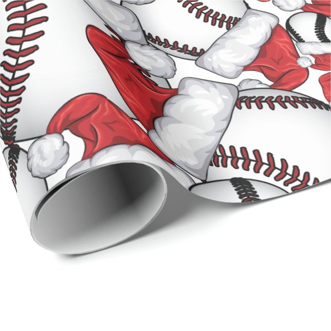 Baseball jul med jultomten presentpapper (Rullad Hörn)