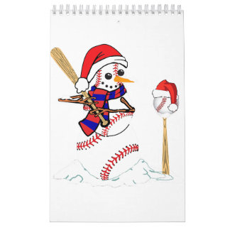Baseball jul Snögubbe spelar baskiska Kalender