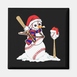 Baseball jul Snögubbe spelar baskiska Magnet