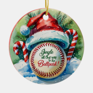 Baseball Julfesar Julgransprydnad Keramik