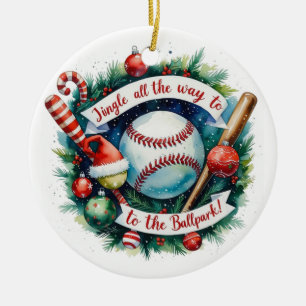 Baseball Julfesar Julgransprydnad Keramik