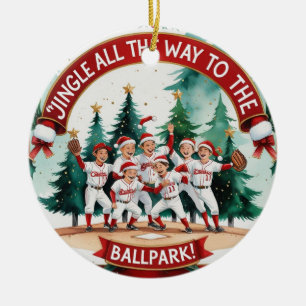 Baseball Julfesar Julgransprydnad Keramik