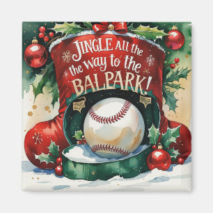 Baseball Julmagnet - Festive Sports Decor Magnet