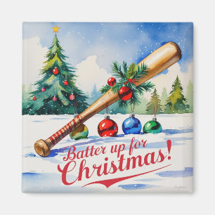 Baseball Julmagnet - Festive Sports Decor Magnet