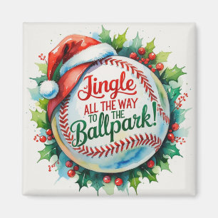 Baseball Julmagnet - Festive Sports Decor Magnet