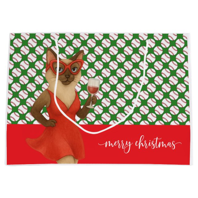 Baseball-jultema för Cat Lovers (Framsidan)