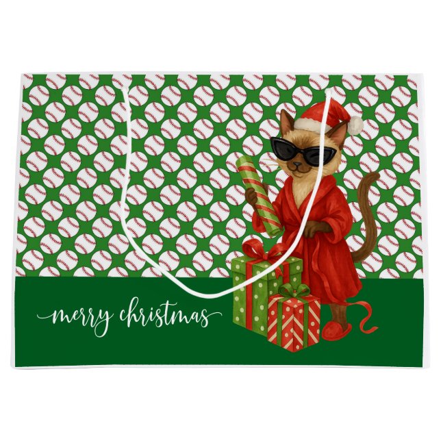 Baseball-jultema för Cat Lovers (Framsidan)