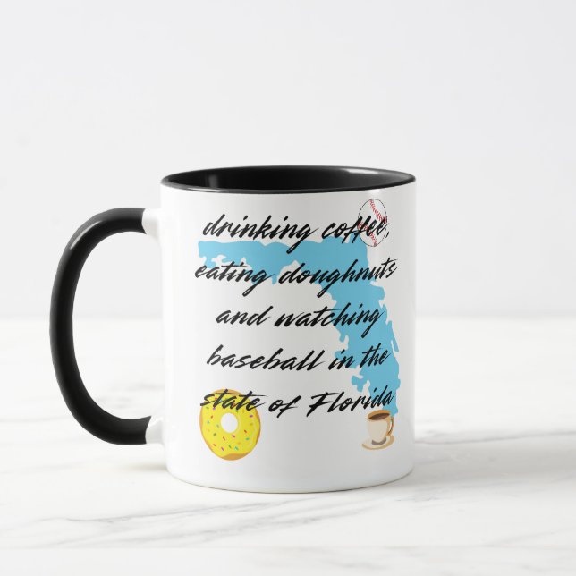 Baseball, kaffe och munkar i Florida  Mugg (Vänster)