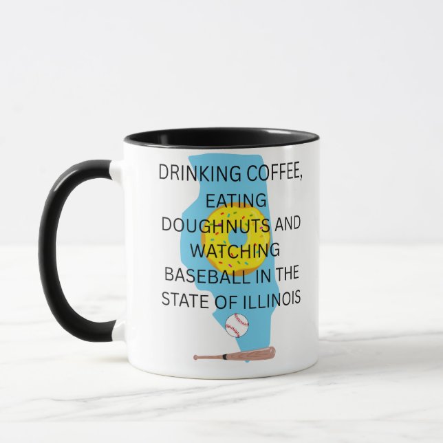 Baseball, kaffe och munkar i Illinois  Mugg (Vänster)