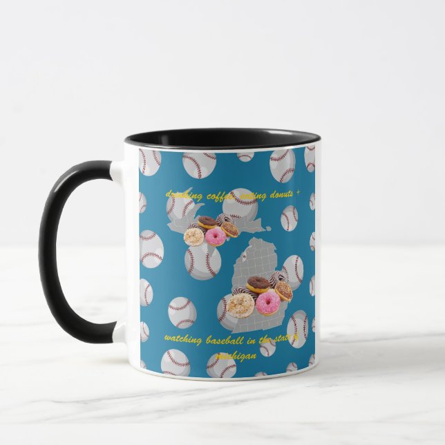 Baseball, kaffe och munkar i Michigan  Mugg (Vänster)