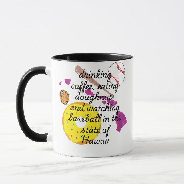 Baseball, kaffe och munkar på Hawaii  Mugg (Vänster)
