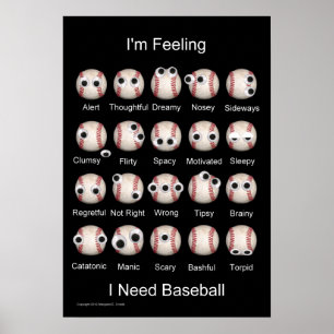 Baseball Känslor Poster