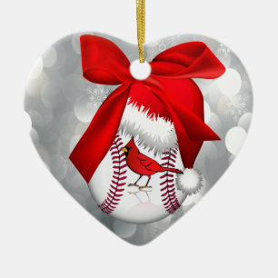 Baseball Kardinal Santa Hat Ornament