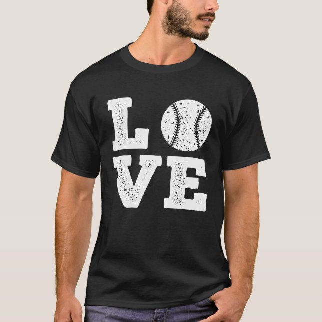 Baseball Kärlek Coach Pitcher Batter Catcher Fläkt T Shirt (Framsida)
