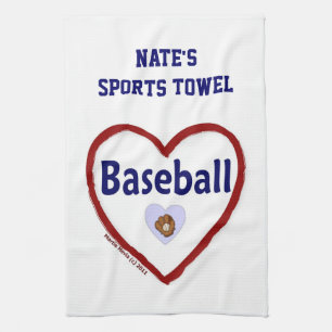 Baseball kärlek - Idrottshandduk (personalize) Kökshandduk