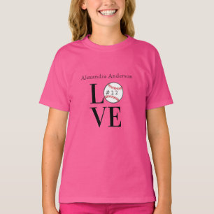 Baseball KÄRLEK: Personlig lägg till namn och numm T Shirt