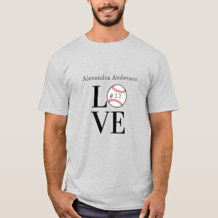 Baseball KÄRLEK: Personlig lägg till namn och numm T Shirt