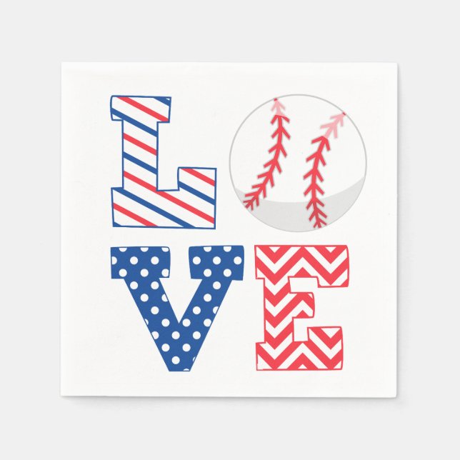 Baseball Kärlek Sports Pappersservett (Framsidan)