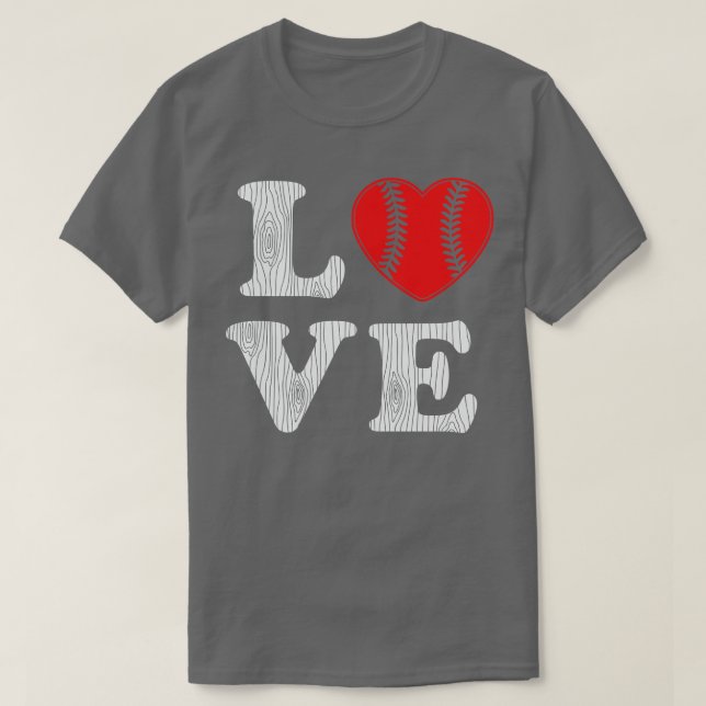 Baseball Kärlek White Text Baseball Älskare Gift T Shirt (Design framsida)