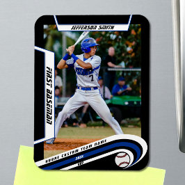 Baseball Keepsakes Lilly Blue Black Anpassningsbar Magnet