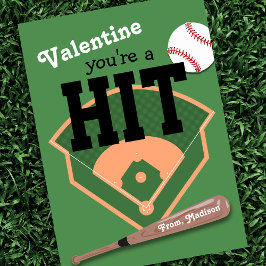 Baseball Kids Classroom Valentine Julkort