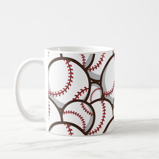 Baseball: Klassiskt sjölöst Mönster Kaffemugg (Vänster)