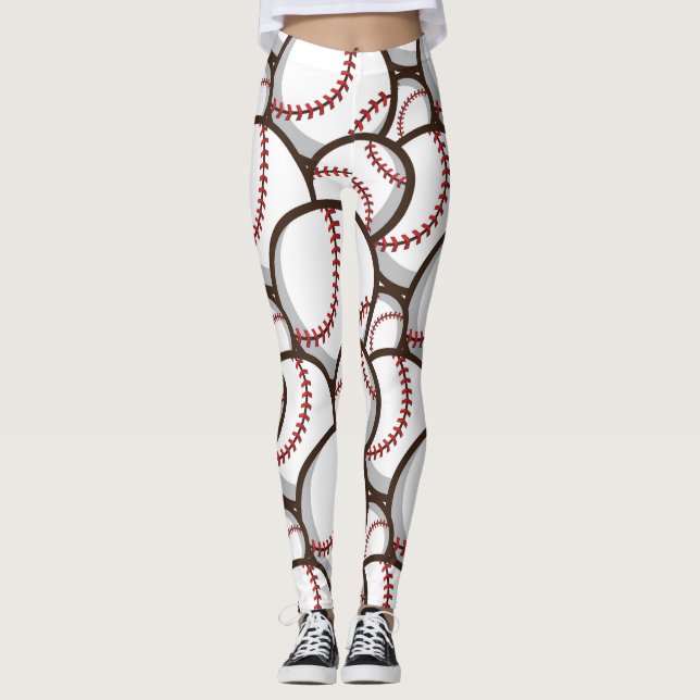 Baseball: Klassiskt sjölöst Mönster Leggings (Framsida)