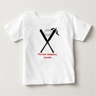 Baseball korsade fladdermöss och lock, svart, röd tee