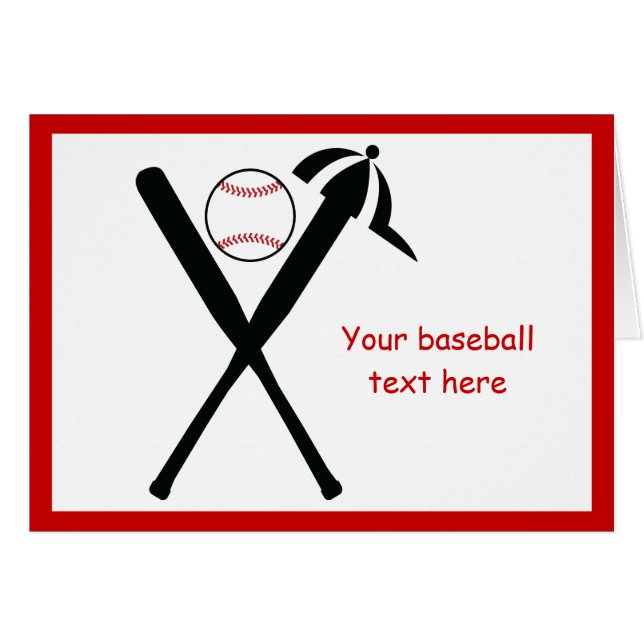 Baseball korsade fladdermöss och sockel vågrät häl hälsningskort (Framsidan Horizontal)