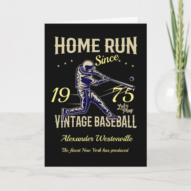 Baseball lägg till ditt namnårsmeddelande, svart f kort (Framsida)