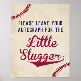 Baseball Lämnar din autograf för liten solljus Poster
