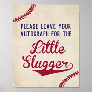 Baseball Lämnar din autograf för liten solljus Poster