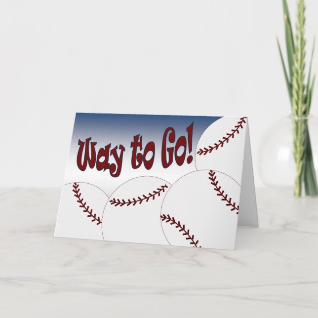 Baseball - långt att gå! Gratulerart! Fantastisk! Kort (Framsida)