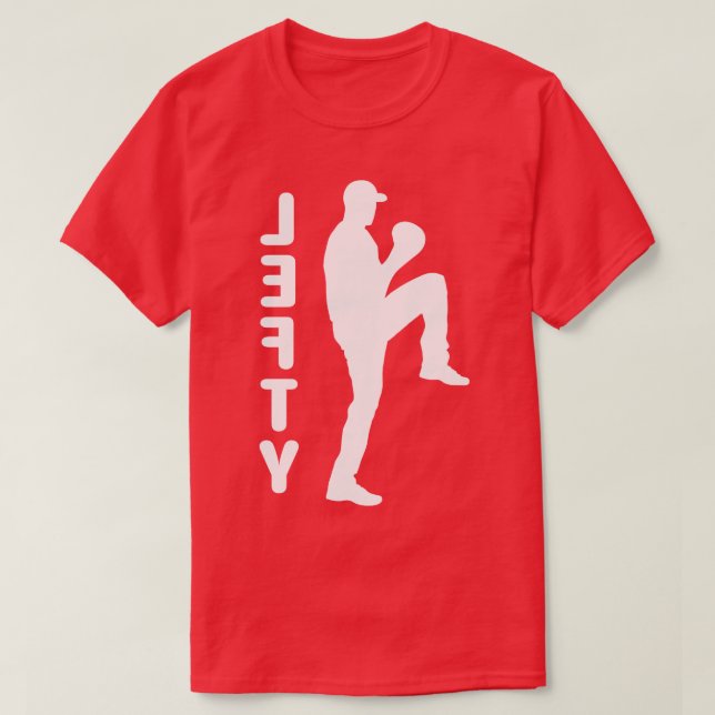 Baseball Lefty Lämnat Handed Pitcher Funny Basebal T Shirt (Design framsida)