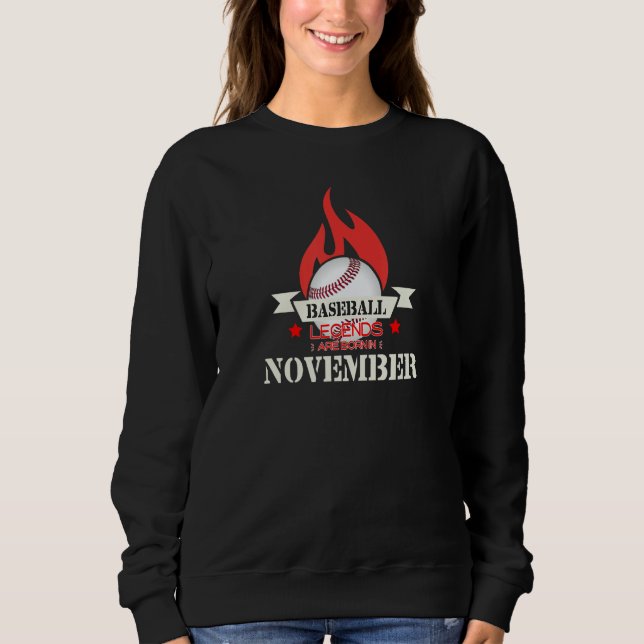Baseball Legends Are Born In November T Shirt (Framsida)