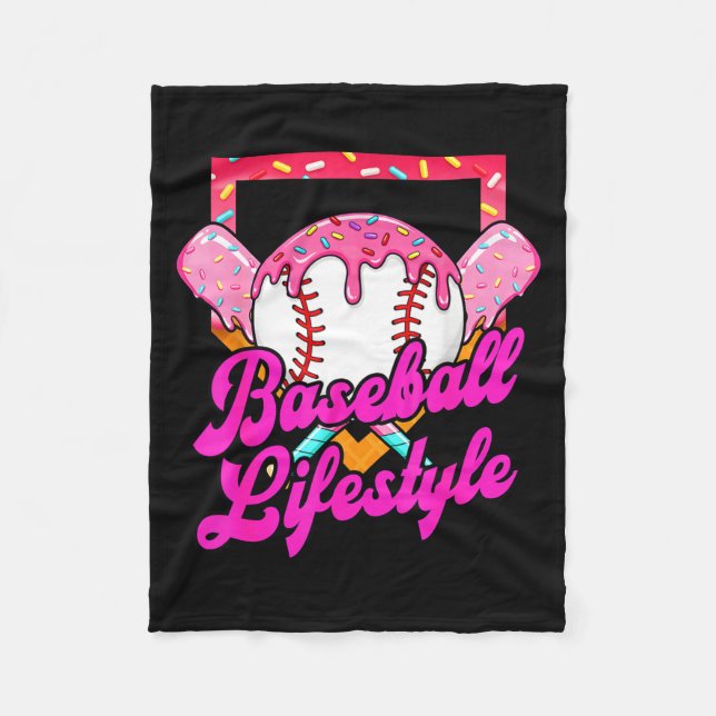 Baseball Life Lifestyle Home Plate Ice Cream Drip  Fleecefilt (Framsidan)