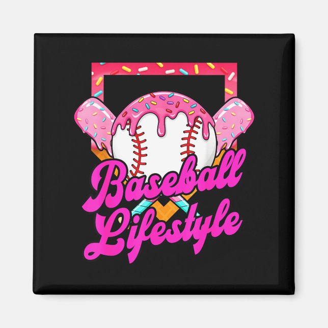 Baseball Life Lifestyle Home Plate Ice Cream Drip  Magnet (Framsidan)