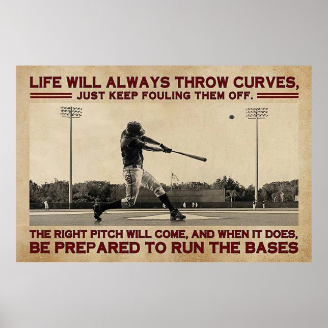 Baseball Life Poster, Baseball Wall Art, Baseball Poster (Framsidan)