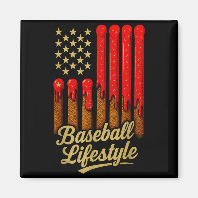 Baseball Lifestyle 101 Apparel Youth Baseball Drip Magnet (Framsidan)