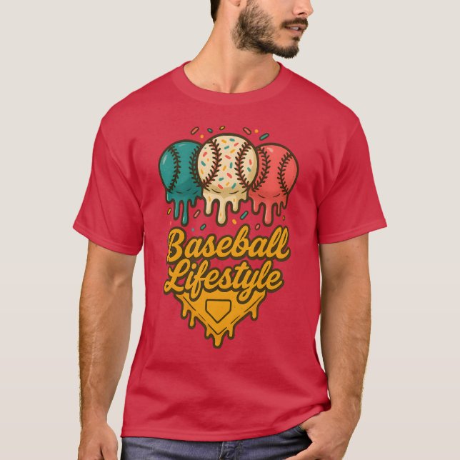 Baseball Lifestyle 101 Apparel Youth Baseball Drip T Shirt (Framsida)
