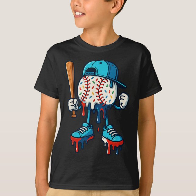 Baseball Lifestyle 101 Apparel Youth Baseball Drip T Shirt (Framsida)