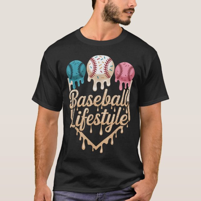 Baseball Lifestyle 101 Apparel Youth Baseball Drip T Shirt (Framsida)