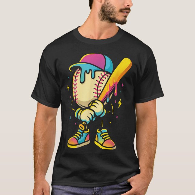 Baseball Lifestyle 101 Apparel Youth Baseball Drip T Shirt (Framsida)