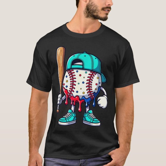 Baseball Lifestyle 101 Apparel Youth Drip Baseball T Shirt (Framsida)