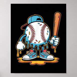 Baseball Lifestyle 101 Ungdomsbasket Drip Ice Poster