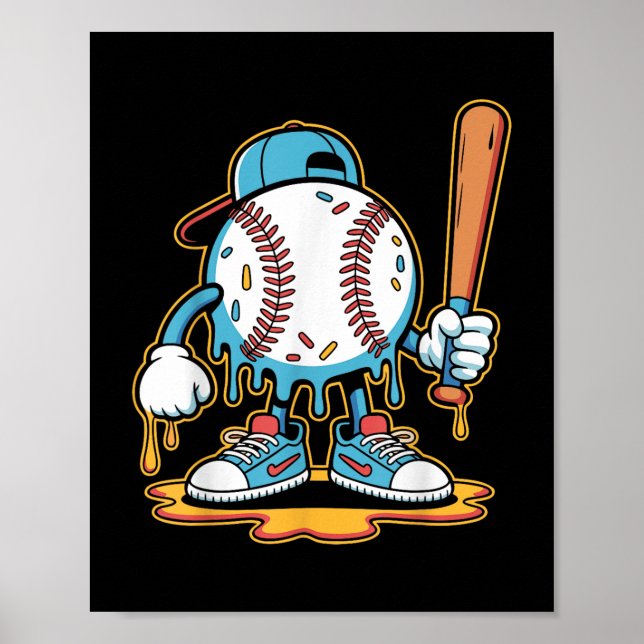 Baseball Lifestyle 101 Ungdomsbasket Drip Ice Poster (Framsidan)