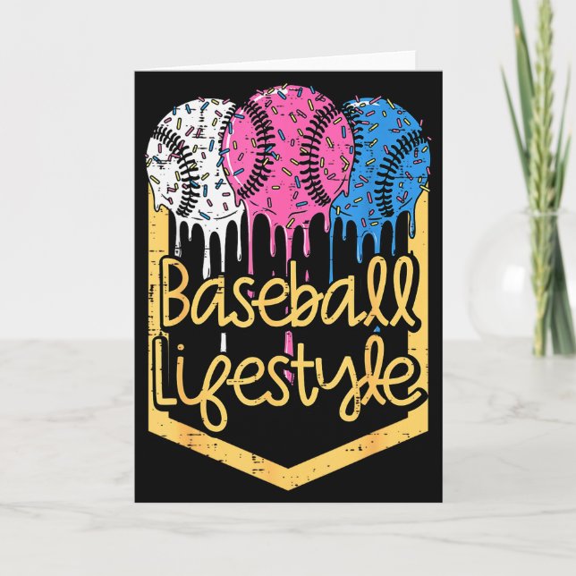 Baseball Lifestyle Ball Sprinkles Drip Boys Kids M Kort (Framsida)