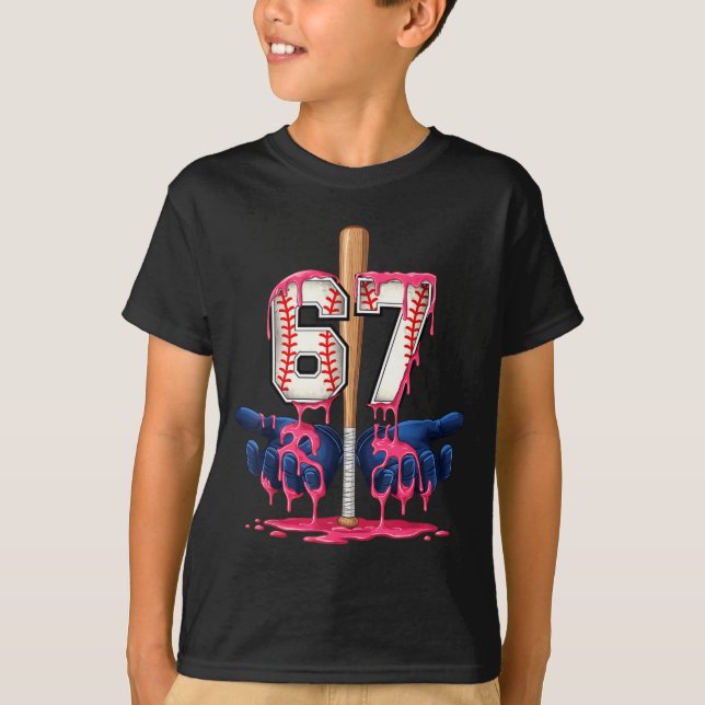 Baseball Lifestyle Shirt Youth Baseball Glove Drip T Shirt (Framsida)