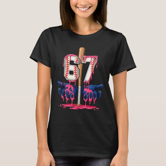 Baseball Lifestyle Shirt Youth Baseball Glove Drip T Shirt (Framsida)